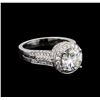 Image 1 : 14KT White Gold 3.87ctw Round Brilliant Cut Diamond Ring