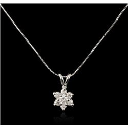14KT White Gold 0.80ctw Diamond Pendant With Chain