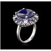 Image 3 : 14KT White Gold 15.52ctw Sapphire and Diamond Ring