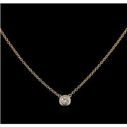 14KT Yellow Gold 0.30ct Diamond Solitaire Necklace