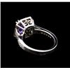Image 3 : 2.95ct Tanzanite and Diamond Ring - 14KT White Gold