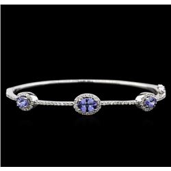 1.64ctw Tanzanite and Diamond Bracelet - 14KT White Gold