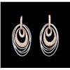 Image 1 : 0.76ctw Diamond Earrings - 14KT Two-Tone Gold