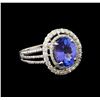Image 1 : 2.66ct Tanzanite and Diamond Ring - 14KT White Gold