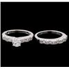 Image 3 : 1.70ctw Diamond Wedding Ring Set - 18KT White Gold