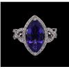 Image 2 : 14KT White Gold 3.88ct Tanzanite and Diamond Ring