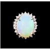 Image 2 : 8.18ct Opal and Diamond Ring - 14KT White Gold