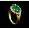 Image 4 : 1.53ctw Emerald and Diamond Ring - 10KT Yellow Gold