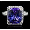 Image 2 : 14KT White Gold 6.80ct Tanzanite and Diamond Ring