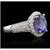 Image 1 : 14KT White Gold 2.88ct Tanzanite and Diamond Ring