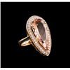 Image 1 : 8.52ct Morganite and Diamond Ring - 14KT Rose Gold