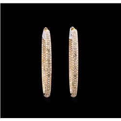 7.45ctw Diamond Hoop Earrings - 18KT Rose Gold