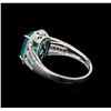 Image 3 : 3.20ct Apatite and Diamond Ring - 14KT White Gold