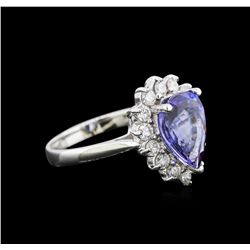 2.70ct Tanzanite and Diamond Ring - 14KT White Gold