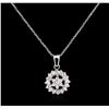 Image 1 : 0.57ctw Diamond Pendant With Chain - 14KT White Gold