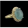 Image 1 : 14KT Yellow Gold 13.35ct Aquamarine and Diamond Ring
