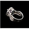 Image 3 : 5.06ct Tanzanite and Diamond Ring - 14KT White Gold