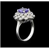 Image 3 : 1.70ct Tanzanite and Diamond Ring - 14KT White Gold