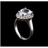 Image 4 : 2.52ct Aquamarine and Diamond Ring - 14KT White Gold