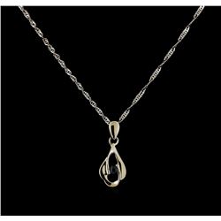 0.05ct Sapphire and Diamond Necklace - 18KT White Gold
