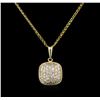 Image 1 : 0.50ctw Diamond Pendant With Chain - 14KT Yellow Gold
