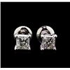 Image 1 : 1.20ctw Diamond Solitaire Earrings - 14KT White Gold
