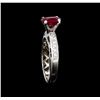 Image 4 : 1.59ct Ruby and Diamond Ring - 18KT White Gold