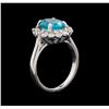 Image 4 : 3.15ct Apatite and Diamond Ring - 14KT White Gold