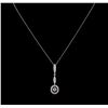 Image 2 : 1.15ctw Diamond Pendant With Chain - 14KT-18KT White Gold