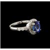 Image 1 : 2.65ct Tanzanite and Diamond Ring - 14KT White Gold