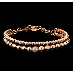 0.28ctw Diamond Bangle Bracelet - 14KT Rose Gold
