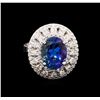 Image 2 : 4.66ct Tanzanite and Diamond Ring - 14KT White Gold