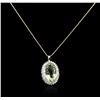 Image 2 : 14KT Yellow Gold 31.76ct Amethyst and Diamond Pendant With Chain