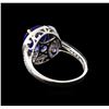 Image 3 : 3.15ct Tanzanite and Diamond Ring - 14KT White Gold
