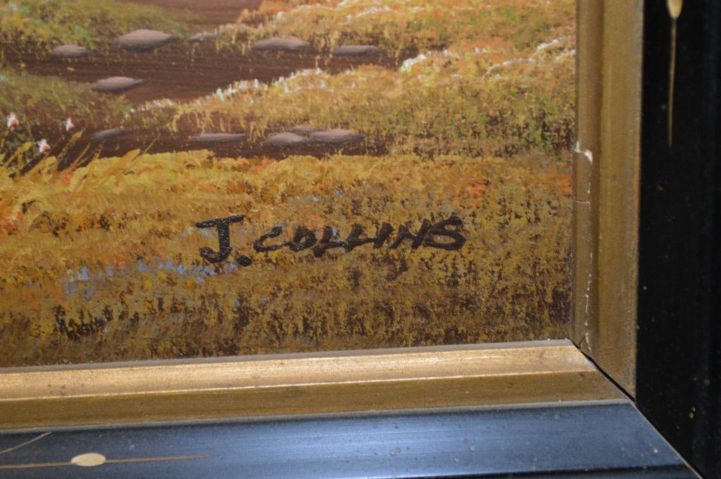 Three acrylic on board paintings including two forest lake scenes by ...