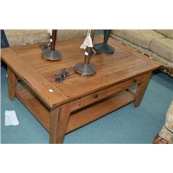 Country style coffee table  Attic Heirlooms  by Broyhill and a multi-tier side table