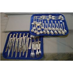Birks sterling silver  George II  flatware including settings for twelve of dinner forks, dinner kni