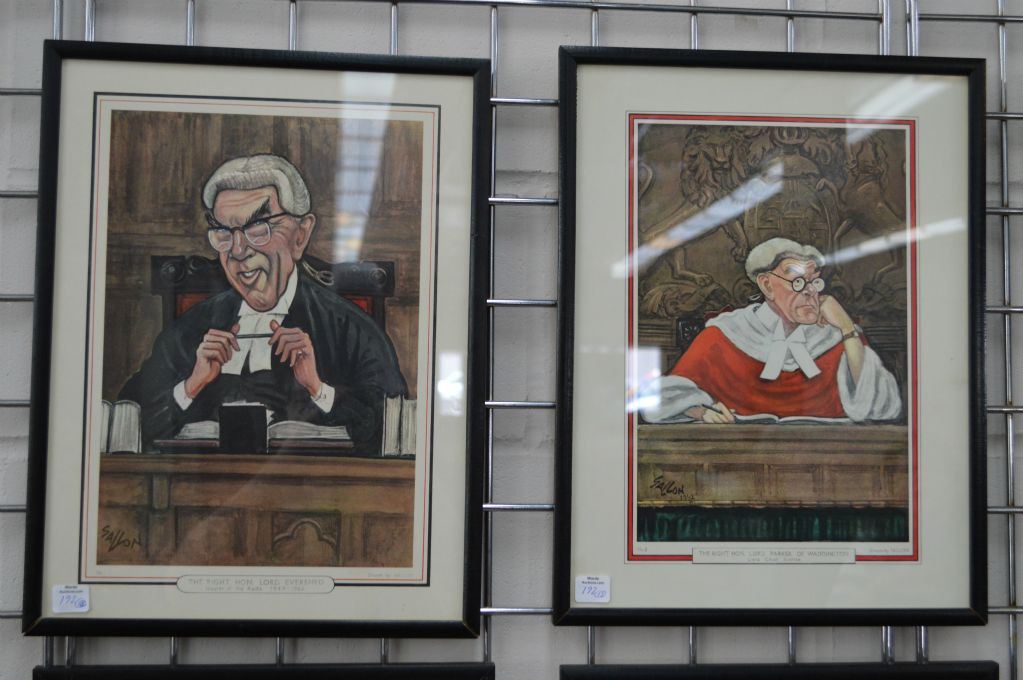 Complete set of Ralph Sallon's framed full colour prints of eminent ...