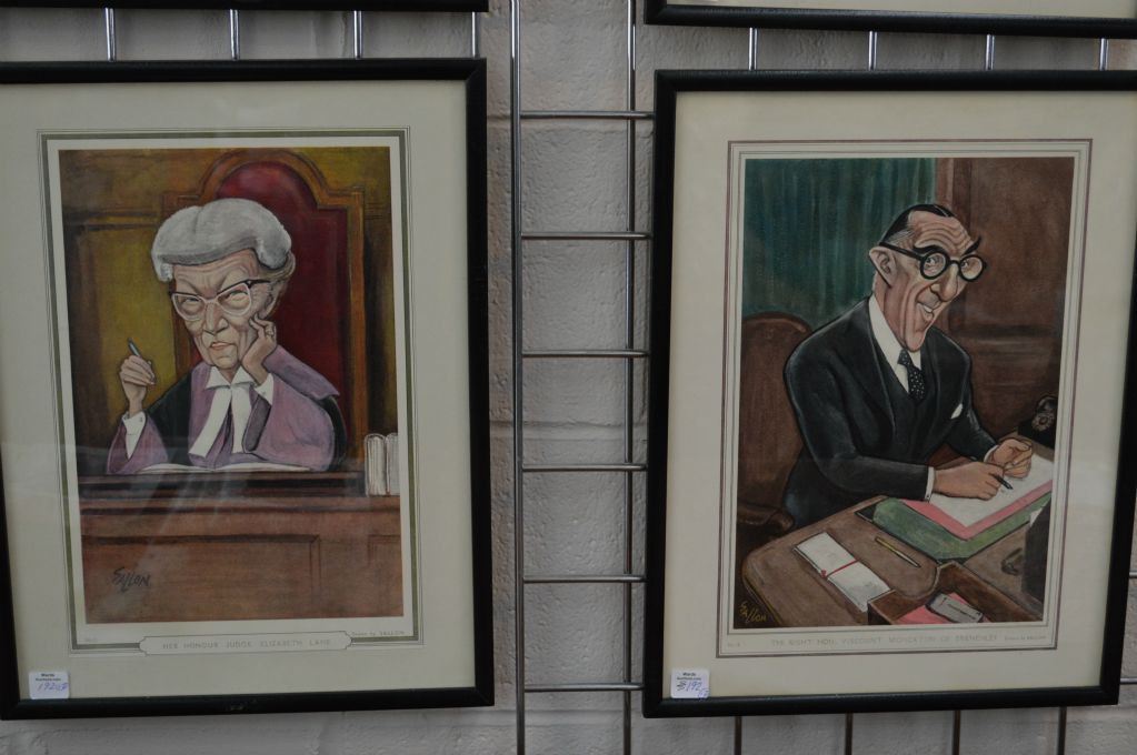 Complete set of Ralph Sallon's framed full colour prints of eminent ...