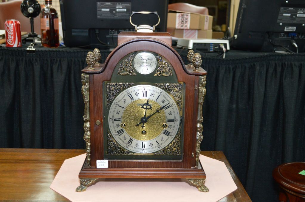 Bulova semicontemporary mantle clock with German movement designed to