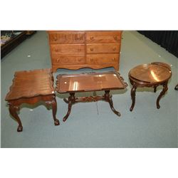Three mid 20th century occasional tables including a Chippendale style ball and claw side table, dou