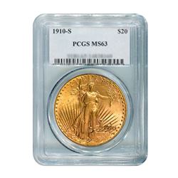 1910-S $20 Saint Gaudens PCGS MS63