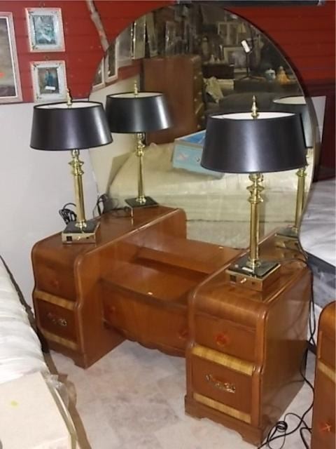 Vintage Waterfall Vanity With Mirror 1940 S
