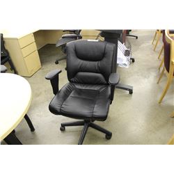 BLACK LEATHER MID BACK MULTILEVER EXECUTIVE CHAIR