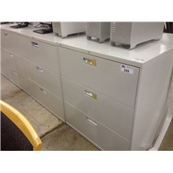 HON GREY 3 DRAWER LATERAL FILE CABINET