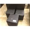 Image 1 : 3 BLACK LEATHER OTTOMANS