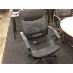 BLACK LEATHER MID BACK EXECUTIVE CHAIR