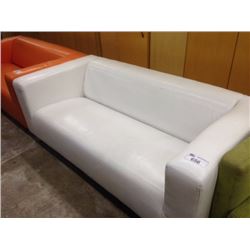 WHITE LEATHER 3 SEAT SOFA