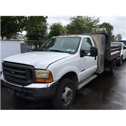 1999 FORD F-SERIES, DUMP TRUCK, WHITE, VIN # 1FDXF46FXXEC99585