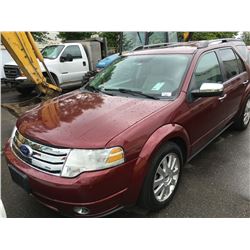2008 FORD TAURUS X LIMITED AWD, 4 DOOR SUV, RED, VIN # 1FMDK06WX8GA02540